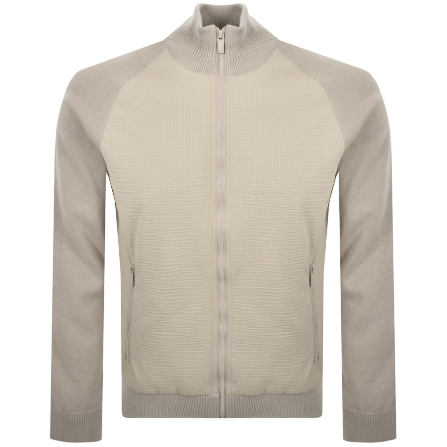 BOSS P Jiorge Knit Jumper Beige | Mainline Menswear Canada
